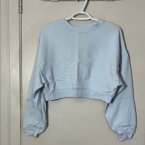 OAK + FORT Light Blue Cropped Sweatshirt